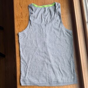 Woxer Gray Rib Tank with Neon Green Trim